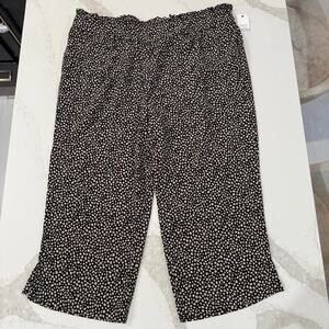 Ophelia Roe NWT Wide Leg PullOn Crop Pants Stone Pattern Womens Size 3X Mid Rise